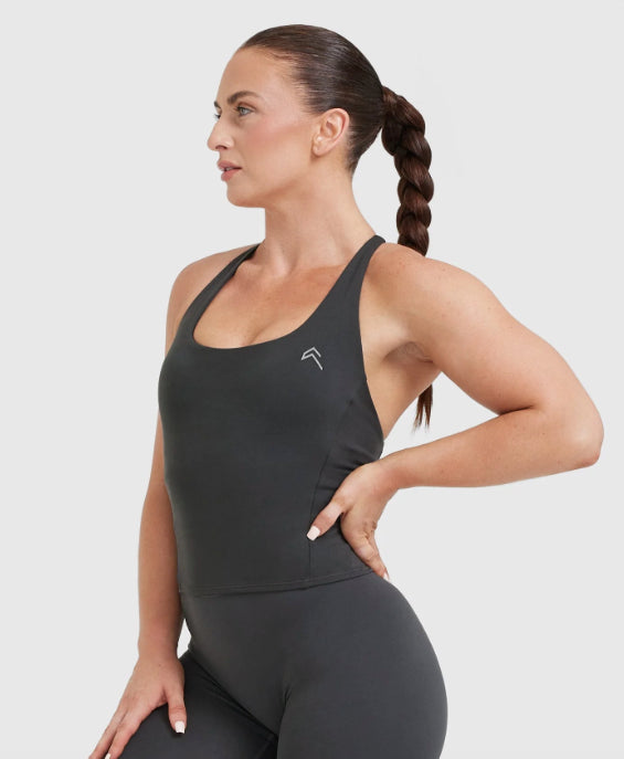 OA |Timeless Square Neck Mid Vest - Coal